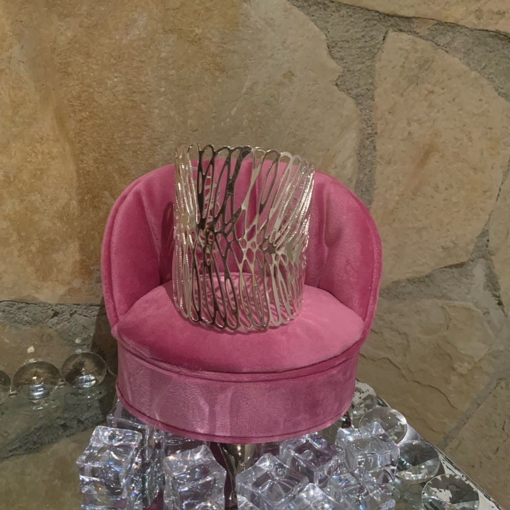 Silver Thick Filagree Cuff Bracelet